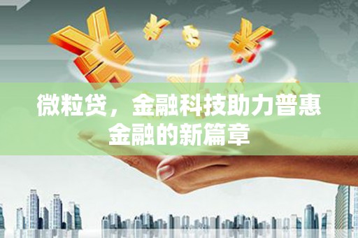 高坪微粒贷，金融科技助力普惠金融的新篇章