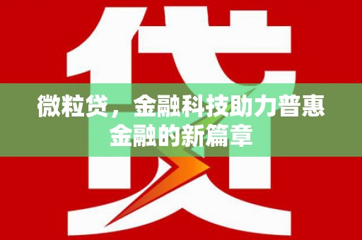 高坪微粒贷，金融科技助力普惠金融的新篇章