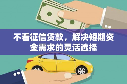高坪不看征信贷款，解决短期资金需求的灵活选择