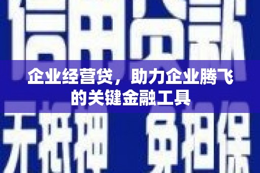 高坪企业经营贷，助力企业腾飞的关键金融工具