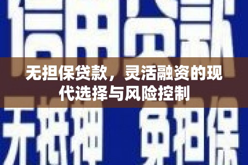 高坪无担保贷款，灵活融资的现代选择与风险控制