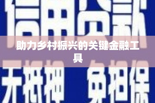 高坪助力乡村振兴的关键金融工具