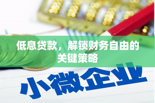 高坪低息贷款，解锁财务自由的关键策略