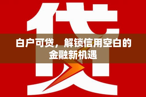 高坪白户可贷，解锁信用空白的金融新机遇