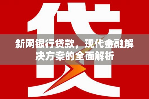 高坪新网银行贷款，现代金融解决方案的全面解析