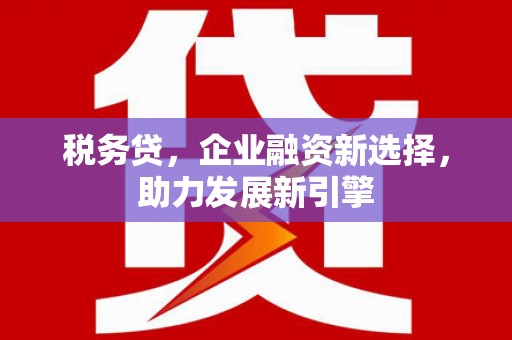 高坪税务贷，企业融资新选择，助力发展新引擎
