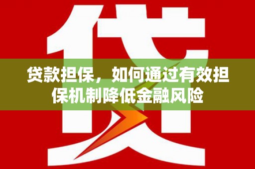 高坪贷款担保，如何通过有效担保机制降低金融风险