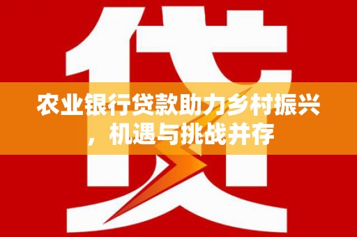 高坪农业银行贷款助力乡村振兴，机遇与挑战并存