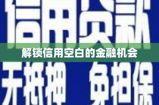 高坪解锁信用空白的金融机会